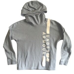Under Armour Women's M, Light Blue Hoodie,‎ Funnel Neck, Vertical Text